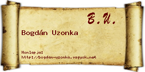 Bogdán Uzonka névjegykártya